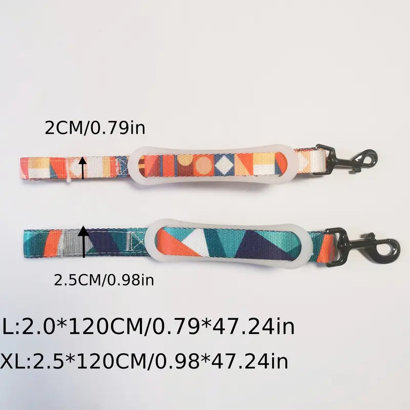 Eco-Friendly Geometric Dog Harness & Leash Set