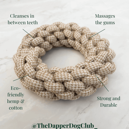 Hemp Rope Ring Toy | Hemp Rope Ring | The Dapper Dog Club