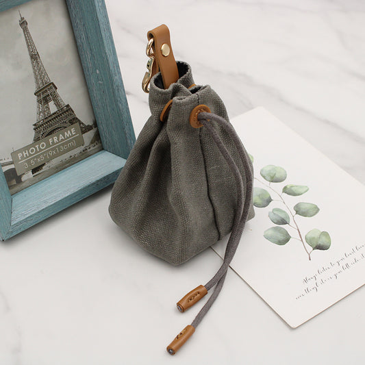 Waxed Canvas Treat Bag Holder - Grey