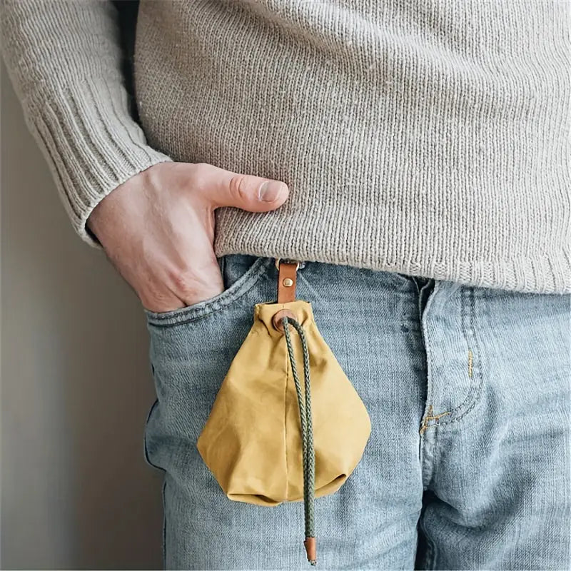 Waxed Canvas Treat Bag - Yellow