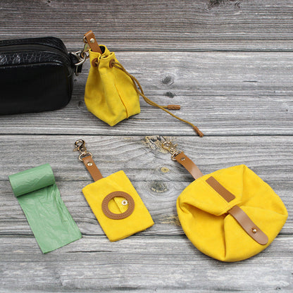 Waxed Canvas Treat Bag - Yellow