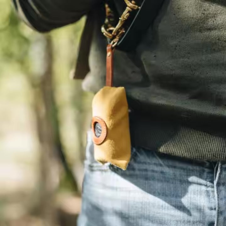 Yellow Canvas Poop Bag Holder | Yellow Poop Bag | The Dapper Dog Club