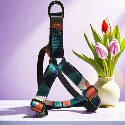 Eco-Friendly Geometric Dog Harness & Leash Set